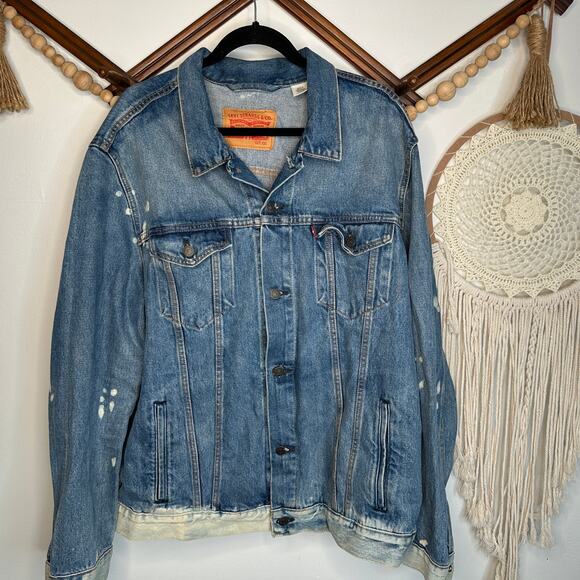 Levi's Distressed Bleached Denim Jean Jacket - Picture 1 of 6